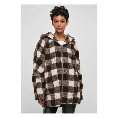 Women's Sherpa Oversized Hooded Jacket, Pink/Brown