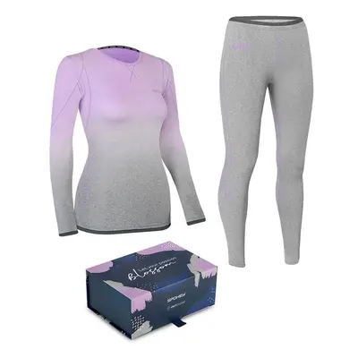 Happy Socks FLORA SET Women's thermo whitening in a gift box, purple-gray, large. M/L