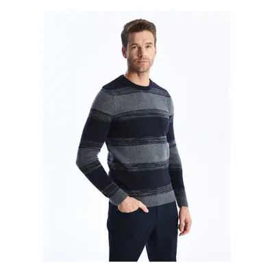 LC Waikiki Crew Neck Long Sleeve Color Block Men's Knitwear Sweater