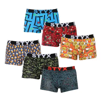 6PACK men's boxers Styx art sports rubber multicolored