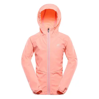 Children's softshell jacket with membrane ALPINE PRO SPERTO neon salmon