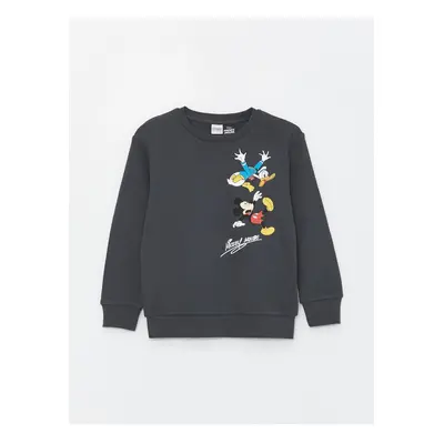 LC Waikiki Crew Neck Mickey Mouse Printed Long Sleeve Boys' T-Shirt