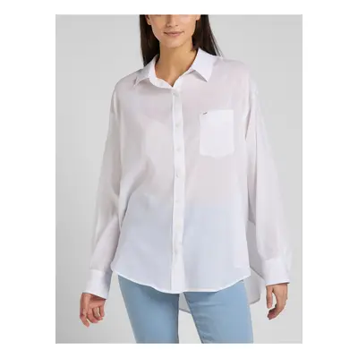 White Ladies Loose Shirt with Extended Back Lee - Women