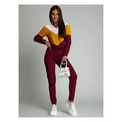 Women's burgundy tracksuit