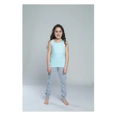 Tola T-shirt for girls with wide straps - pistachio