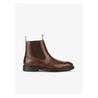 Brown Men's Leather Ankle Boots Geox Tiberio - Men