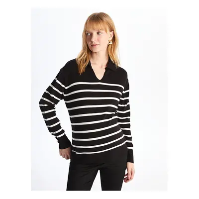 LC Waikiki LCW Polo Neck Striped Long Sleeve Maternity Knitwear Sweater