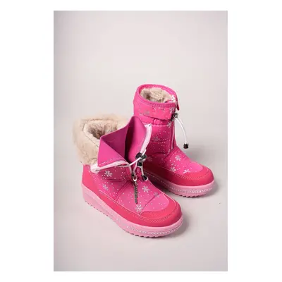 Riccon Dicnyr Kids Elastic Snow Boots Fuchsia Patterned