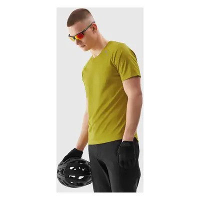 Men's Cycling Quick-Drying T-Shirt 4F - Yellow