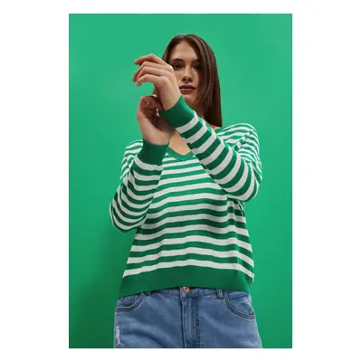 WOMEN'S SWEATER L-SW-4004 OFF WHITE_GREEN