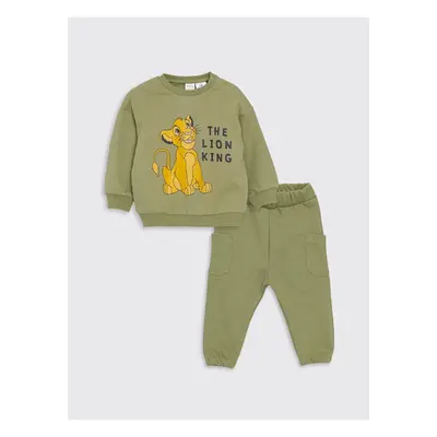 LC Waikiki LCW baby Crew Neck Long Sleeve Lion King Printed Baby Boy Sweatshirt and Tracksuit Bo