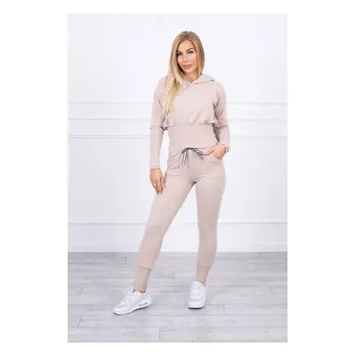 Set with wide cuffs light beige