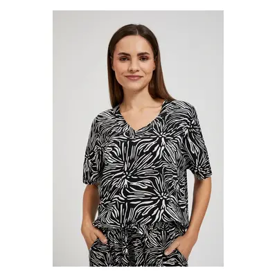 Women's patterned shirt MOODO - black