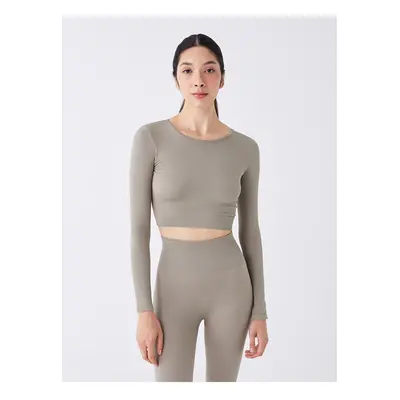 LC Waikiki XSIDE Crew Neck Solid Long Sleeve Women's Sports Crop