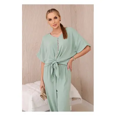 Women's set blouse + trousers - mint