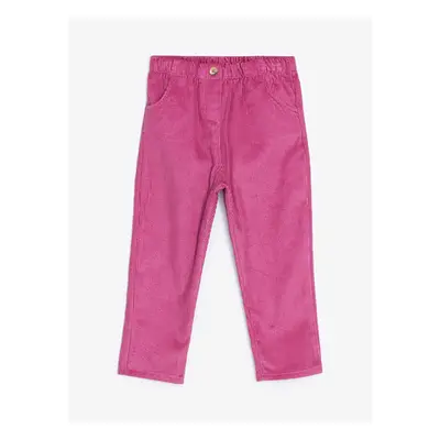 LC Waikiki LCW Elastic Waist Baby Girl Velvet Trousers