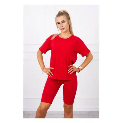 Set of top+leggings red