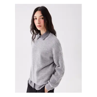 LC Waikiki Crew Neck Plain Long Sleeve Women's Knitwear Sweater