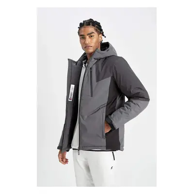 DEFACTO Fit Water Repellent Jacket Slim Fit Slim Cut Hooded Zippered Waterproof A2756ax24wn