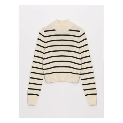 LC Waikiki LCW Half Turtleneck Striped Long Sleeve Women's Knitwear Sweater