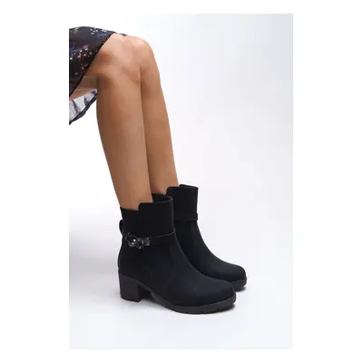 Riccon Iverolia Lock Detailed Heeled Boots Matte Black