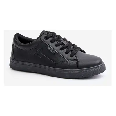 Men's sneakers made of eco leather Big Star Hi-Poly System black