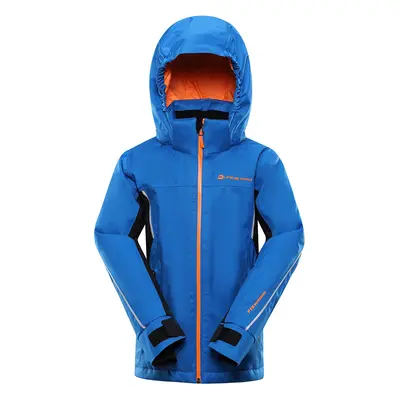 Children's ski jacket with ptx membrane ALPINE PRO GAESO electric blue lemonade