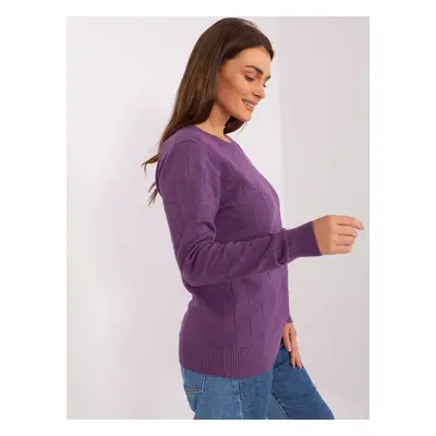 Purple women's classic sweater with cotton