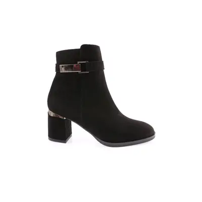 DGN Women's Buckle Side Zippered Heeled Boots.