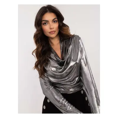 Silver shiny blouse