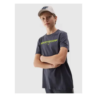 Boys' T-shirt with 4F print - grey