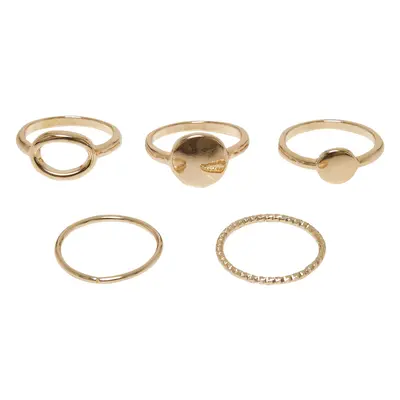 5-Pack Rings - Gold Colors