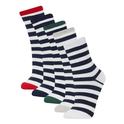 DEFACTO Boy's 5-Piece Cotton Long Socks