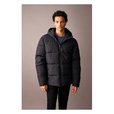 DEFACTO Puffer Jacket Hooded Zippered Double Pocket