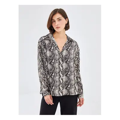 LC Waikiki Lw - Patterned Oversize Satin Women's Shirt