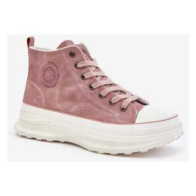 Insulated women's platform sneakers Big Star pink