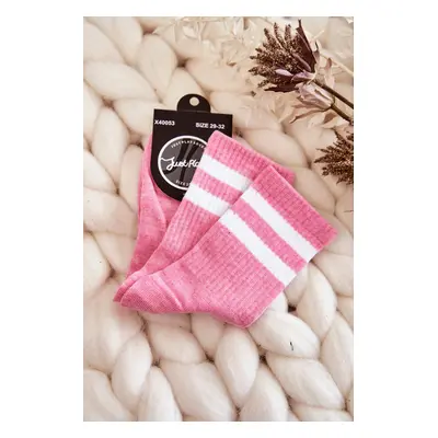 Youth Cotton Sports Socks Pink