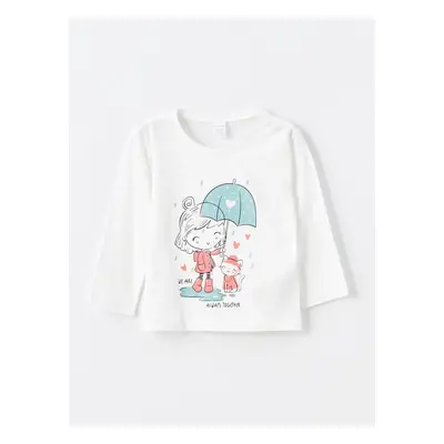 LC Waikiki Crew Neck Long Sleeve Printed Baby Girl T-Shirt