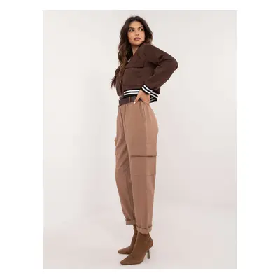 Light brown fabric cargo pants OCH BELLA