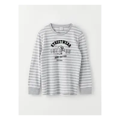 LC Waikiki Crew Neck Printed Long Sleeve Boys' T-Shirt