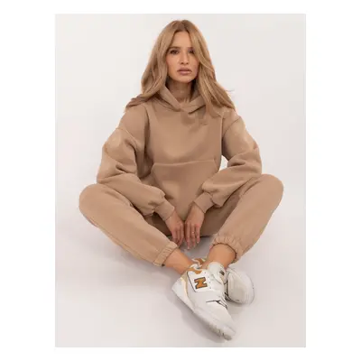 Dark beige basic tracksuit with insulation