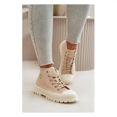 Women's high-ankle sneakers Big Star Beige