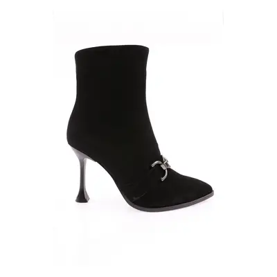 DGN 32304-22K Women's Pointed Toe Buckle Thin Heeled Boots