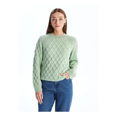 LC Waikiki LCW Crew Neck Self-Patterned Long Sleeve Women's Knitwear Sweater