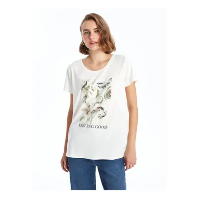 LC Waikiki LCW Crew Neck Printed Short Sleeve Women's T-Shirt