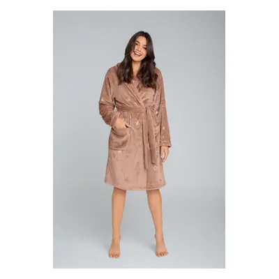 Arte women's bathrobe with long sleeves - camel