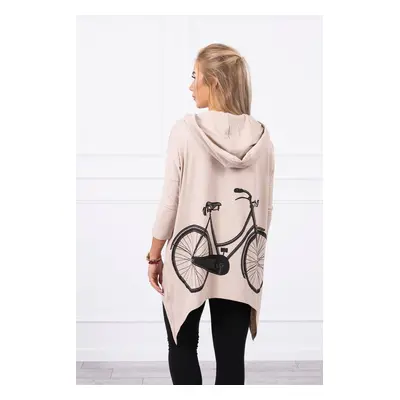 Sweatshirt with cycling print beige