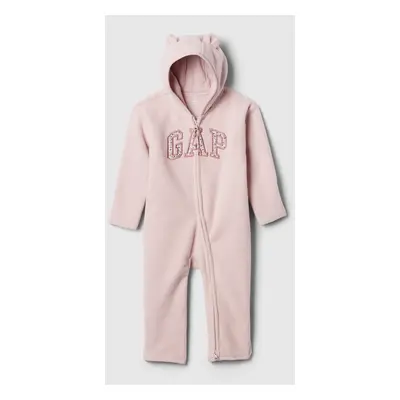 GAP Baby fleece jumpsuit with logo - Girls