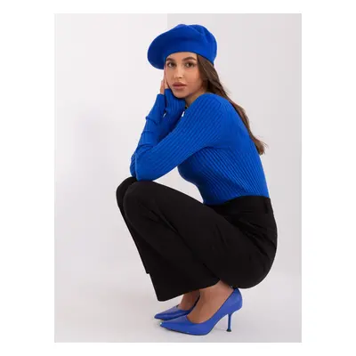 Women's cobalt monochrome beret