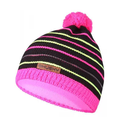 Children's hat Cap black/neon pink